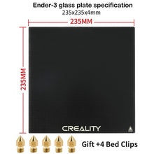 Load image into Gallery viewer, CREALITY 3D Tempered Glass Build Platform Size 235*235*4mm For Ender-3/Ender-3 Pro/Ender-3 V2 Printer
