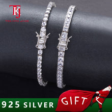 Load image into Gallery viewer, TKJ Tennis Bracelets Pulseira 925 Sterling Silver Cluster 3mm CZ Zircon for Women Jewelry Girl Friend Gift Pulseras Bracelet
