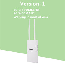 Load image into Gallery viewer, KuWFi Waterproof Outdoor 4G CPE Router 150Mbps CAT4 LTE Routers 3G/4G SIM Card WiFi Router for IP Camera/Outside WiFi Coverage
