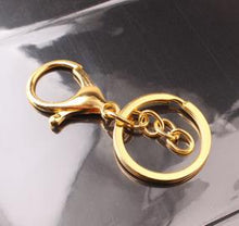 Load image into Gallery viewer, 100pcs Lobster Clasp Keychain 30mm Round Hook Keyring Golden Silver-Plate Key Chains for Jewelry Making Charms
