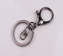 Load image into Gallery viewer, 100pcs Lobster Clasp Keychain 30mm Round Hook Keyring Golden Silver-Plate Key Chains for Jewelry Making Charms
