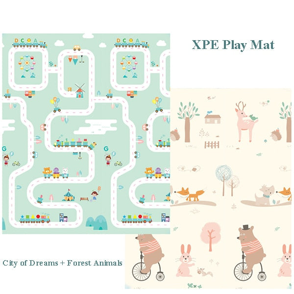 180X200CM Baby Mat 1CM Thickness Cartoon XPE Kid Play Mat Foldable Anti-skid Carpet Children Game Mat