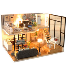 Load image into Gallery viewer, CUTEBEE DIY Doll House Wooden Doll Houses Miniature Dollhouse Furniture Kit with LED Toys for Children Christmas Gift  L023
