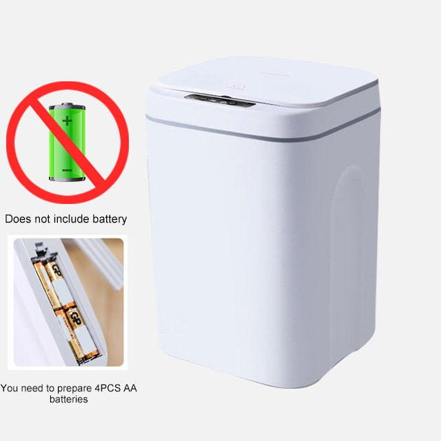 16L Intelligent Trash Can Automatic Sensor Dustbin Smart Sensor Electric Waste Bin Home Rubbish Can For Kitchen Bathroom Garbage