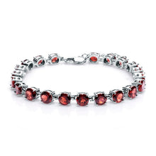 Load image into Gallery viewer, GEM&#39;S BALLET Classic 22.11Ct Natural Red Garnet Gemstone Tennis Bracelets&amp;bangles For Women 925 Sterling Silver Fine Jewelry

