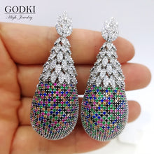 Load image into Gallery viewer, GODKI Luxury Pineapple Drop Earrings For Women Wedding Cubic Zirconia Dubai Bridal Earrings Costume Jewelry 2021 Summer Party
