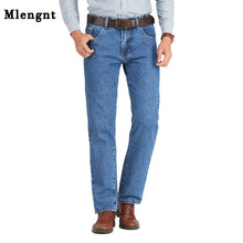Load image into Gallery viewer, Men Business Jeans Classic Spring Autumn Male Cotton Straight Stretch Brand Denim Pants Summer Overalls Slim Fit Trousers 2021
