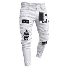 Load image into Gallery viewer, 2021 New Men&#39;s Slim-Fit Ripped Jeans Men&#39;s Painted Jeans Patch Beggar Pants Jumbo Men&#39;s Hip Hop Pants Size S-4XL
