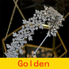 Load image into Gallery viewer, High Quality Crystal Bride Headband Hair Band 100% Zirconia Female Jewelry Wedding Hair Accessories Tiara Crown
