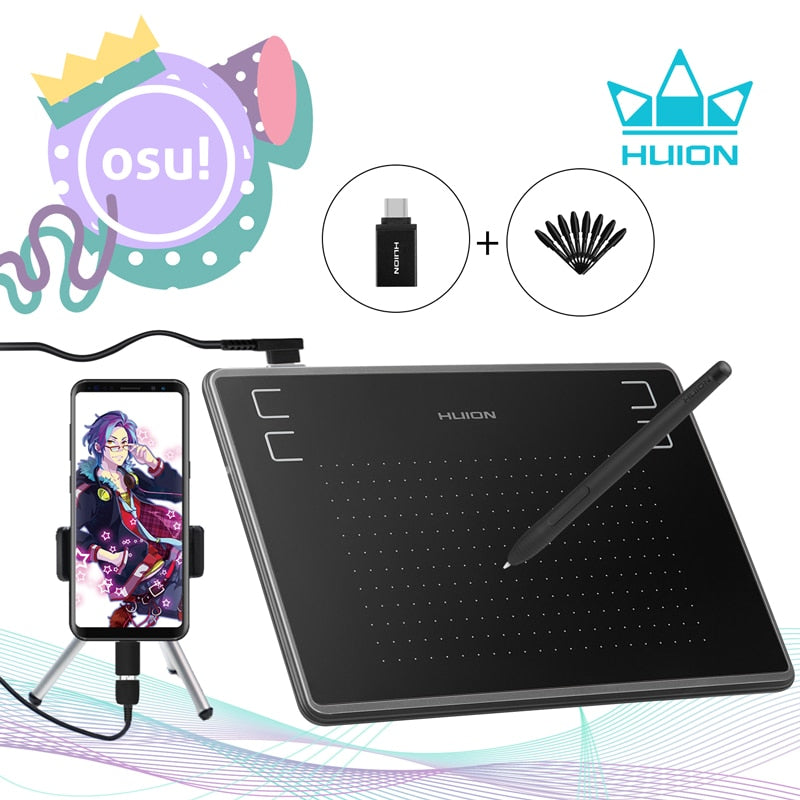 HUION H430P Graphics Drawing Digital Tablets Signature Pen Tablet OSU Game Tablet with Battery-Free Stylus Pen with  Gift