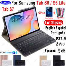 Load image into Gallery viewer, Case for Samsung Galaxy Tab S6 Lite 10.4 Keyboard Case Tab S6 10.5 S7 11 Cover Russian Spanish English Korean Bluetooth Keyboard
