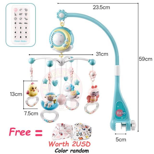 Baby Crib Mobile Carrusel Musical Toddler Bed Bell Baby Cot Toys Rattles Mobiles Educational Toy 0 12 Months Newborns Gifts