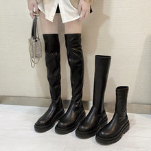 Load image into Gallery viewer, slim flat Thigh High Boots Platform Women Slim Thick Sole Over The Knee Boots Women Shoes Black Winter Long Boots Women 2020
