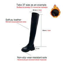 Load image into Gallery viewer, slim flat Thigh High Boots Platform Women Slim Thick Sole Over The Knee Boots Women Shoes Black Winter Long Boots Women 2020
