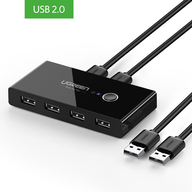 Ugreen USB KVM Switch USB 3.0 2.0 Switcher for Xiaomi Mi Box Keyboard Mouse Printer Monitor 2 PCs Sharing 4 Devices USB Switch