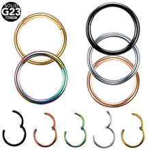Load image into Gallery viewer, 50Pcs/lot G23 Titanium Hinged Segment Nose Ring Nipple Clicker Ear Cartilage Tragus Helix Lip Piercing Body Jewelry 14G 16G
