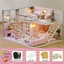 Load image into Gallery viewer, CUTEBEE DIY Dollhouse Kit Wooden Doll Houses Miniature Doll House Furniture Kit Casa Music Led Toys for Children Birthday Gift
