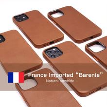 Load image into Gallery viewer, France Barenia Genuine Leather Case for iPhone 12 Pro Max mini Luxury Brand Cowhide Business Fashion Phone Cases Back Cover
