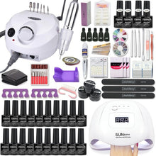 Load image into Gallery viewer, Manicure Set With 120W/80W/54W Led Nail Lamp Nail Set 35000RPM Nail drill Machine 40 Color UV Gel Nail Polish Kit Tools Set
