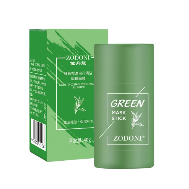Green Tea Face Mask Stick Purifying Clay Moisturizes Oil Control, Deep Clean Pore Improves Face Skin For All Skin Types TSLM1