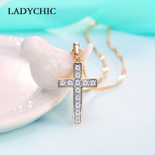 Load image into Gallery viewer, Elegance Gold Color Cross Pendant Necklaces for Women Men Trendy Classic Christian Jesus Crystal Necklace Jewelry Gift Wholesale
